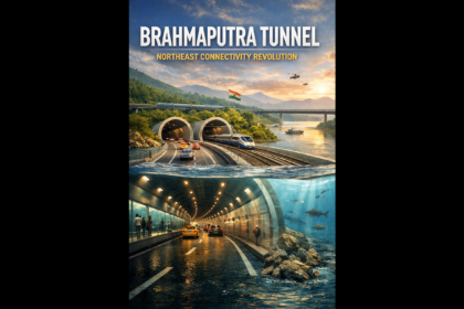 Industrial TBM equipment used for excavating the Brahmaputra Rail-Road Twin Tunnel.