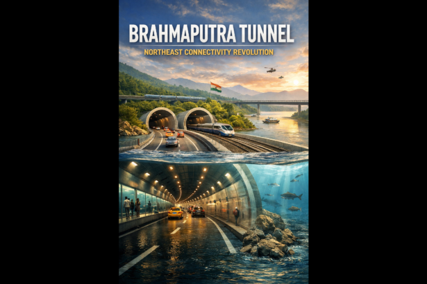 Industrial TBM equipment used for excavating the Brahmaputra Rail-Road Twin Tunnel.