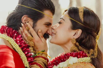 The traditional South Indian wedding feast served to guests at the high-profile Vijay Rashmika Wedding.