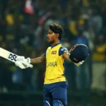 : Pathum Nissanka century celebration shush gesture vs Australia 2026.