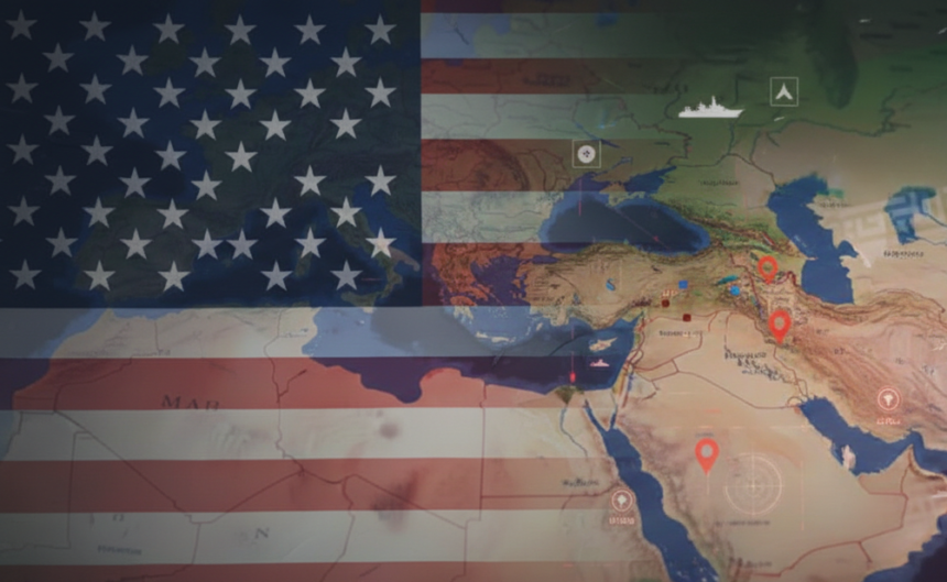 Iranian military conducting missile tests in the Strait of Hormuz amidst the US-Iran Conflict.