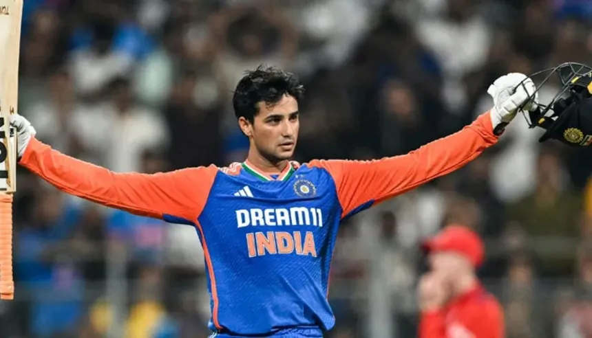A close-up shot of cricket gear resting on a bench during the Abhishek Sharma 48 Hour Crisis