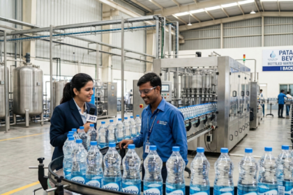 Finished inventory ready for distribution from the Bihar Water Factory Success facility.