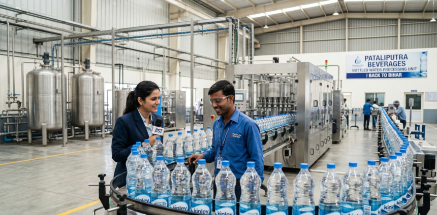 Finished inventory ready for distribution from the Bihar Water Factory Success facility.