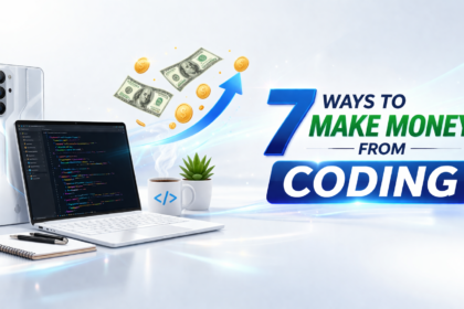 Student coder exploring 7 Ways to Make Money from Coding for financial independence.