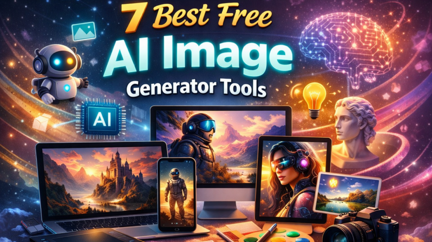 7 Best Free AI Image Generator Tools creating high-quality AI images for bloggers and content creators