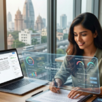 A professional workspace illustrating the 7 Steps to Start Content Writing with AI-human hybrid tools in 2026.