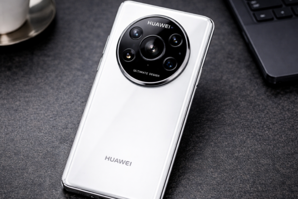 The premium gold Huawei Mate 80 Pro showing its unique dual ring camera design.