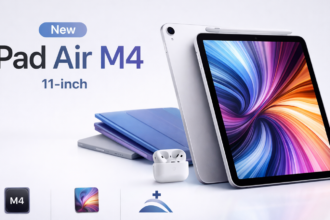 The new iPad Air M4 11-inch in vibrant purple color.