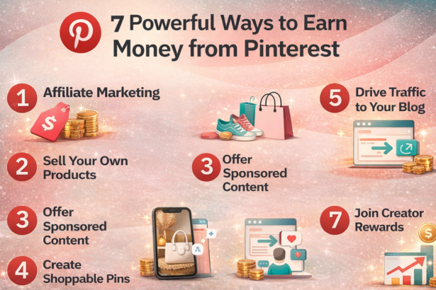 Professional creator analyzing the 7 Powerful Ways to Earn Money from Pinterest via a business dashboard.