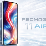 RedMagic 11 Air Quantum Black transparent design with Snapdragon 8 Elite logo and RGB lighting.