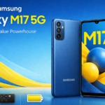 Samsung Galaxy M17 5G Budget Value smartphone design showing the front display and rear camera setup.