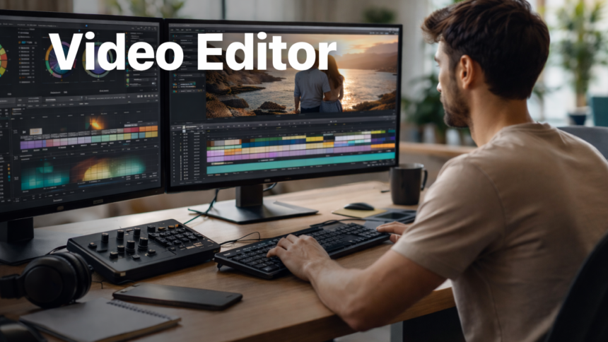 Free video editor 2026: UI comparison of DaVinci Resolve, CapCut, and Clipchamp dashboards.