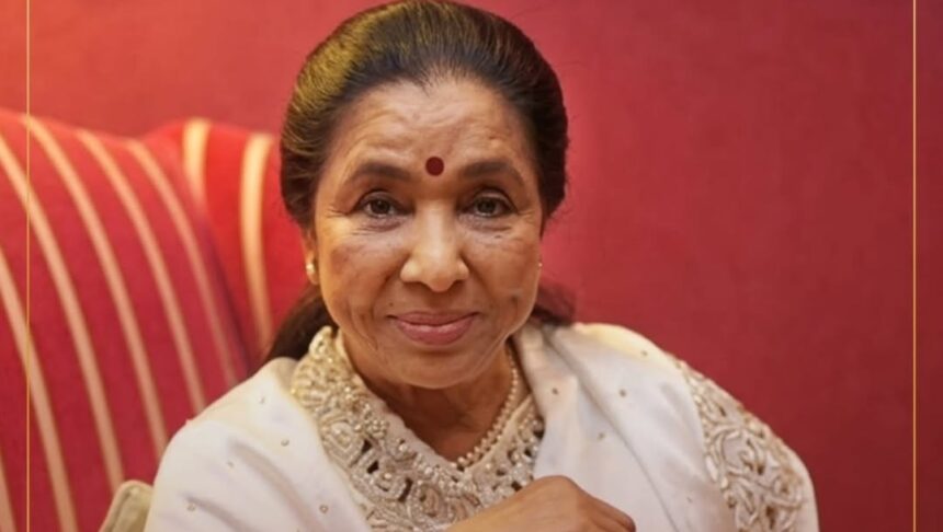 Asha Ji Bhoshle smiling, legendary Indian playback singer and global icon.