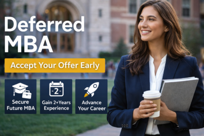 A young professional working confidently at a modern startup, representing the mental health benefits of the 12 Deferred MBA Power Pedagogy Trends.