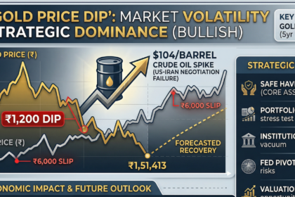 Multi-commodity market dashboard visualizing the Gold 1200 Price Dip and strategic entry points for institutional portfolios
