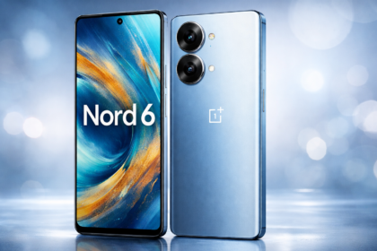 OnePlus Nord 6 with 8s Gen 4 showing the 1.5K Sunburst AMOLED display with 165Hz refresh rate.