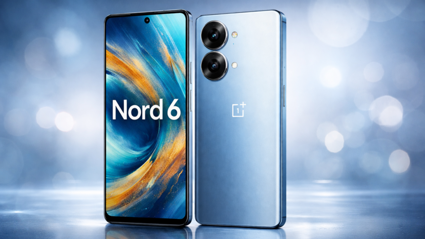 OnePlus Nord 6 with 8s Gen 4 showing the 1.5K Sunburst AMOLED display with 165Hz refresh rate.