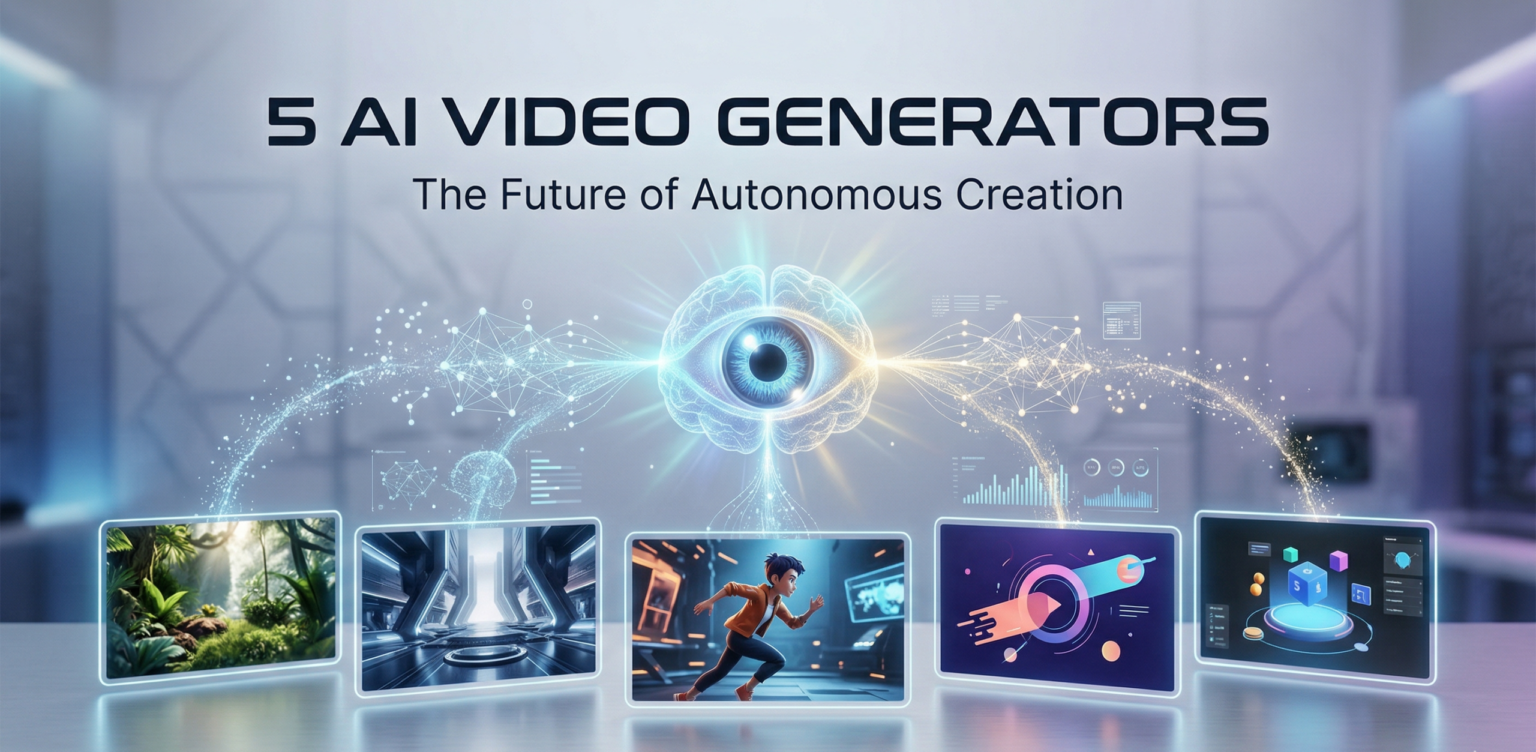 Dashboard interface of Google Veo 3.1 and Kling 3.0 illustrating 4K neural synthesis and audio-visual synchronization for 5 AI Video Generators.