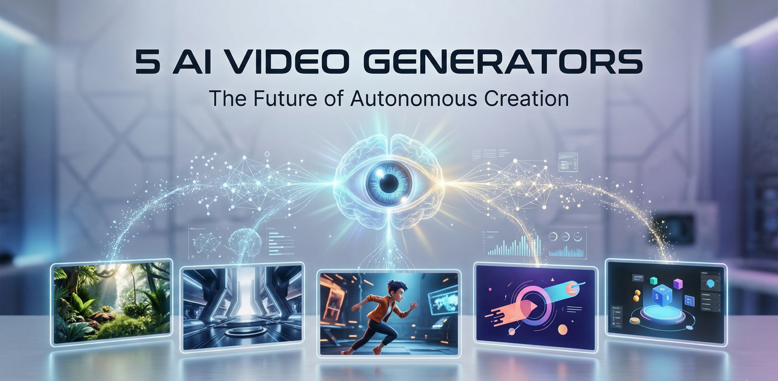 Dashboard interface of Google Veo 3.1 and Kling 3.0 illustrating 4K neural synthesis and audio-visual synchronization for 5 AI Video Generators.